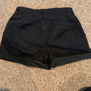 Black jean shorts